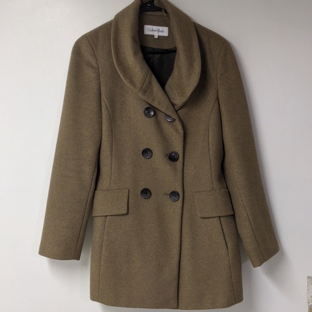 Calvin Klein Camel Pea Coat size 8